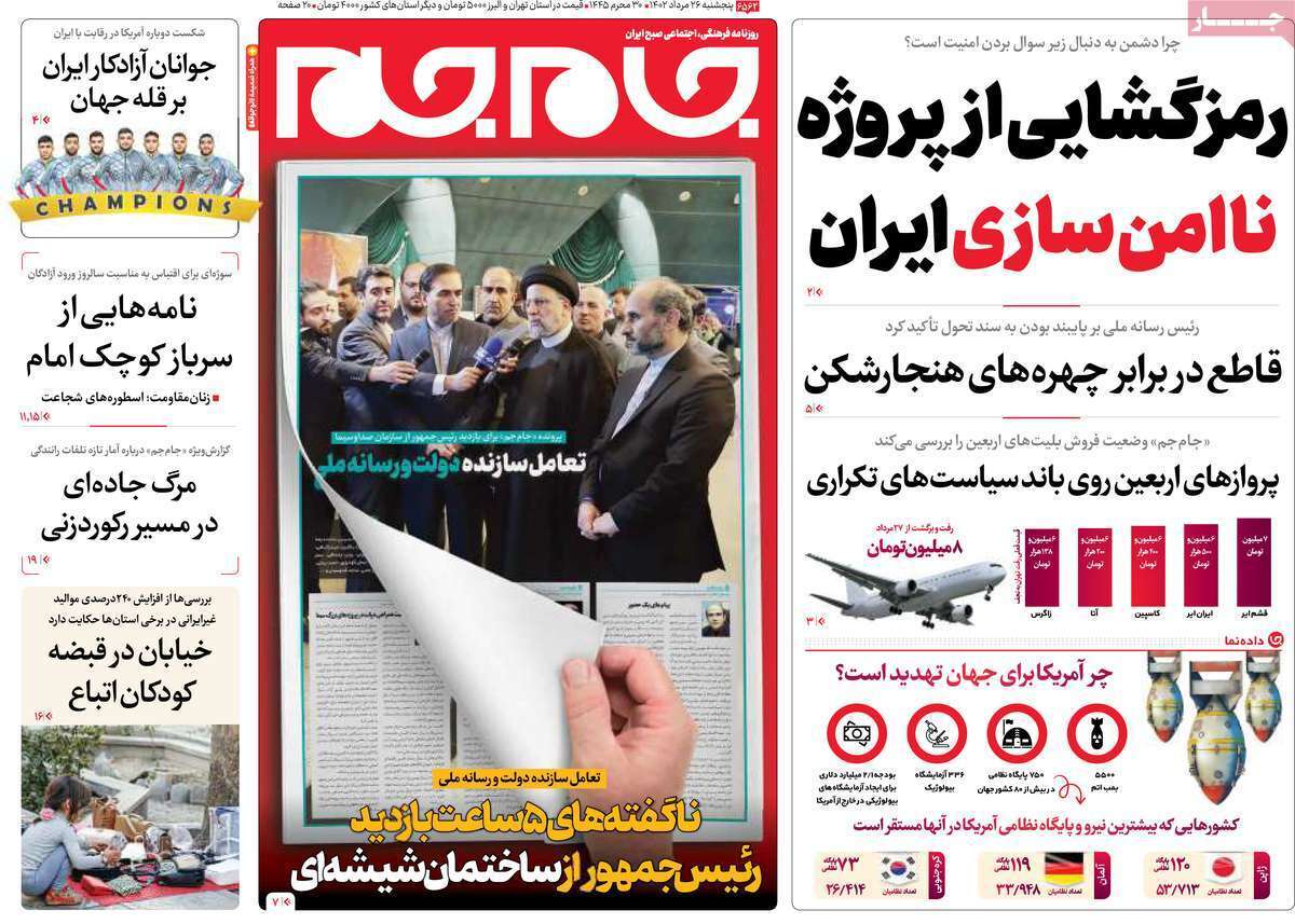 روزنامه جام جم روزنامه جام جم