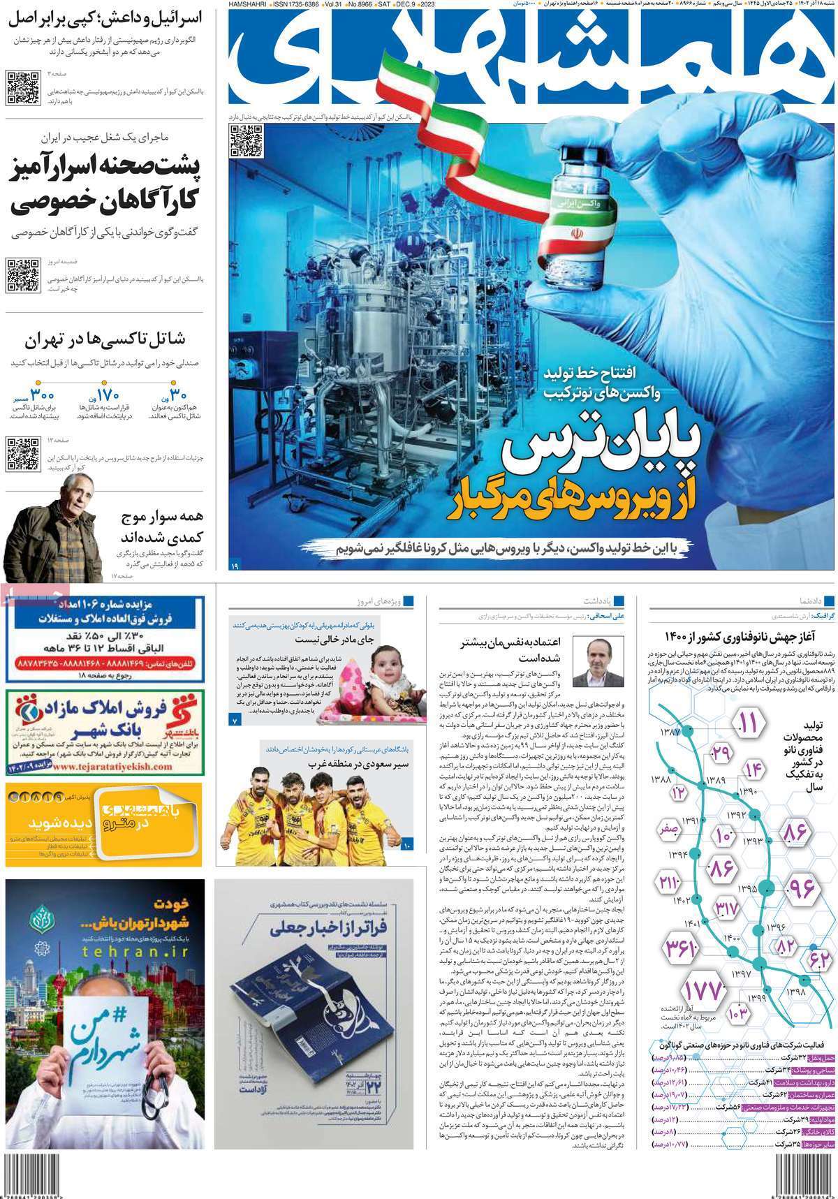 روزنامه همشهری روزنامه همشهری