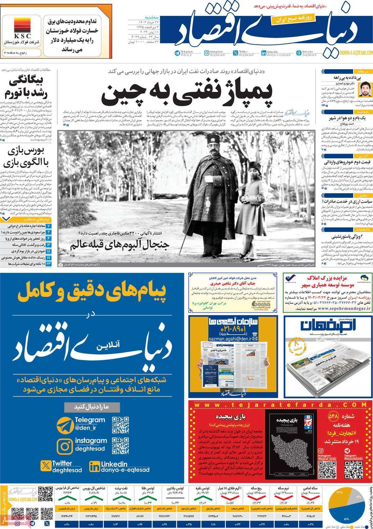 روزنامه دنیای اقتصاد روزنامه دنیای اقتصاد