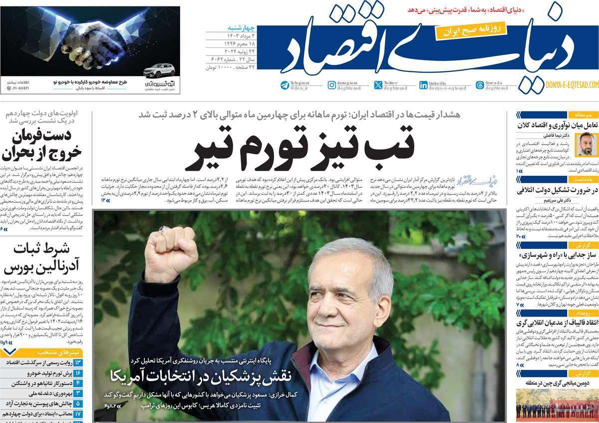روزنامه دنیای اقتصاد روزنامه دنیای اقتصاد