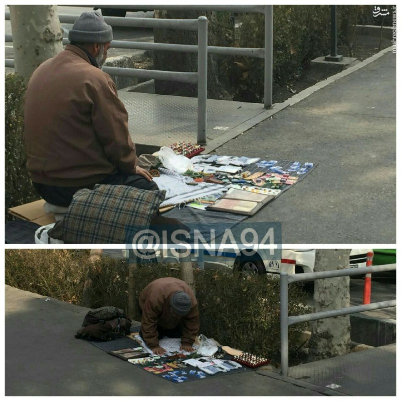 عکس/ نماز اول وقت در خیابان انقلاب تهران