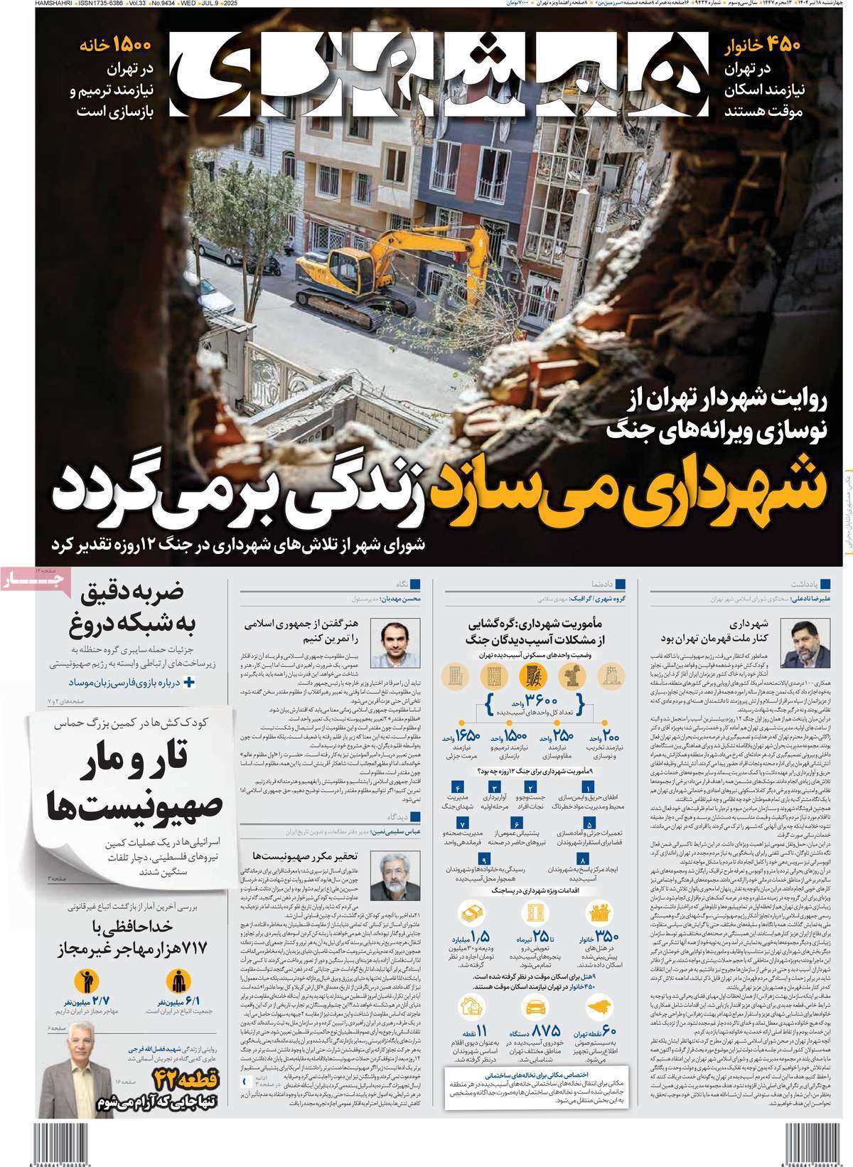 روزنامه همشهری روزنامه همشهری