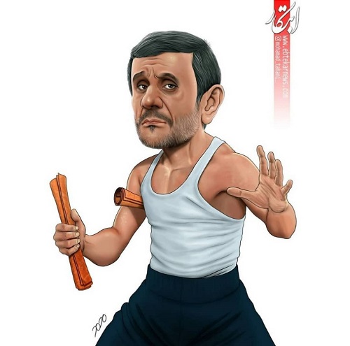 کارتون روزنامه ابتکار از ورود احمدی‌نژاد