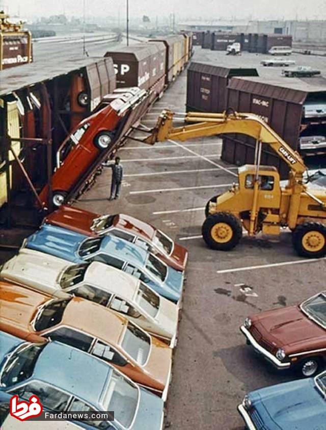 شیوه جالب ارسال خودروها با قطار در دهه ۷۰