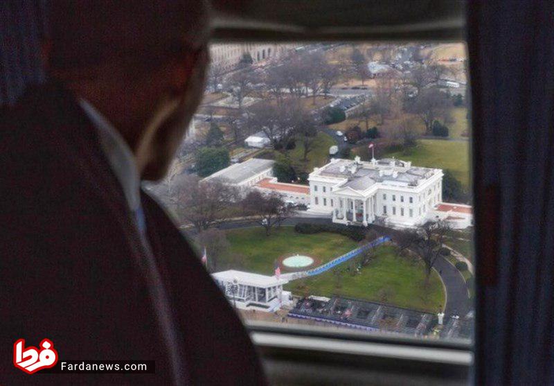 عکس: آخرین نگاه اوباما به کاخ سفید