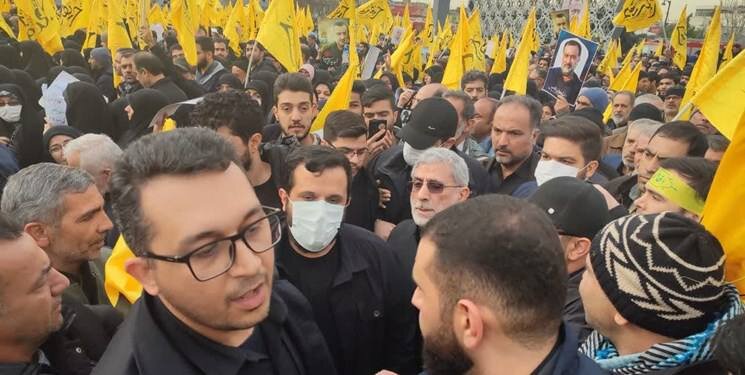 حضور سردار قاآنی در مراسم تشییع شهید سید رضی موسوی