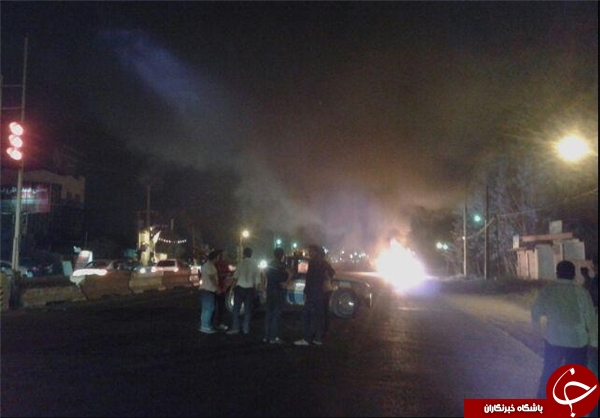 خاکستر شدن خودروی پلیس راه  در آتش+ تصاویر