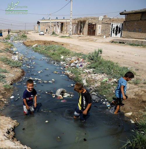 عکس/ تلخ‌ترین تصویر از وضعیت کوچه‌های اهواز