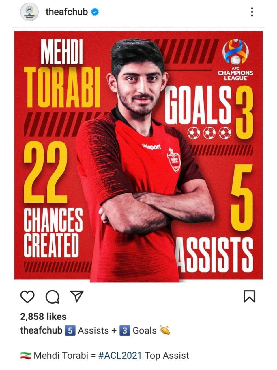 عکس / تمجید AFC از بازیکن پرسپولیس