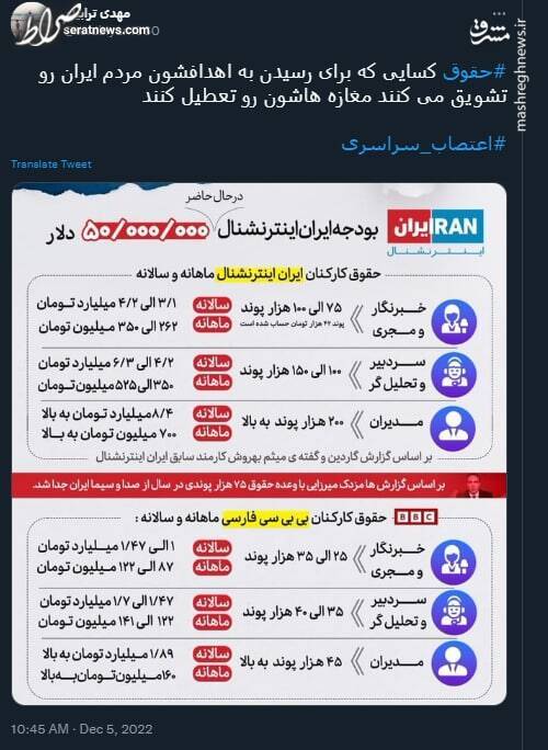 تصویرحقوق کارکنان بی‌بی‌سی و ایران اینترنشنال