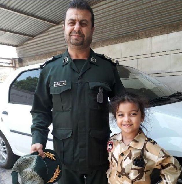 عکسی از شهید حادثه تروریستی اهواز در کنار دخترش