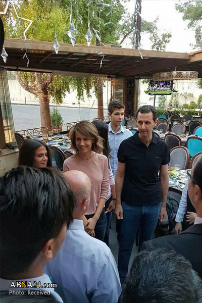 بشار اسد و همسرش در مراسم افطاری