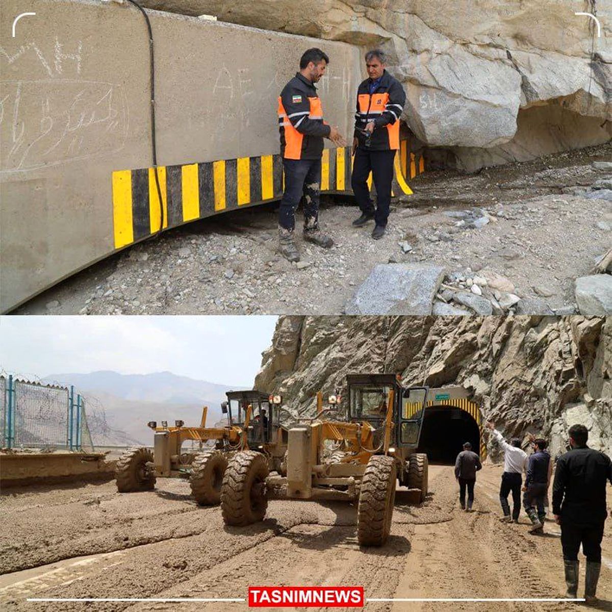 تصویری عجیب ‌از تونلی در جاده چالوس پس از سیل
